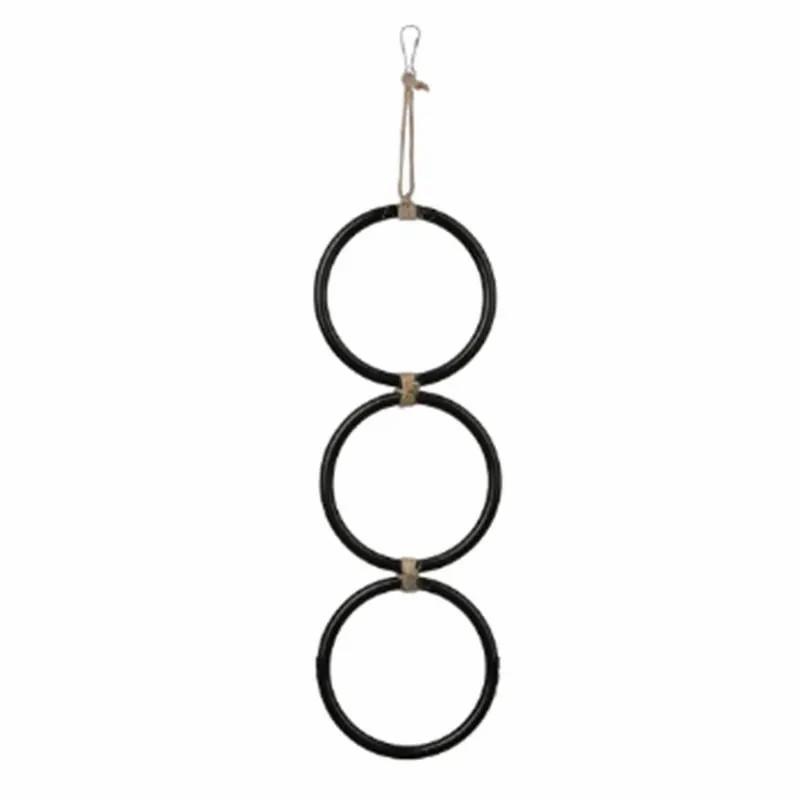 

Snake Climbing Rings For Ball Pythhon Enrichment Rings For Corn Snake Decorative Snake Tank Accessories With Metal Hook чорний