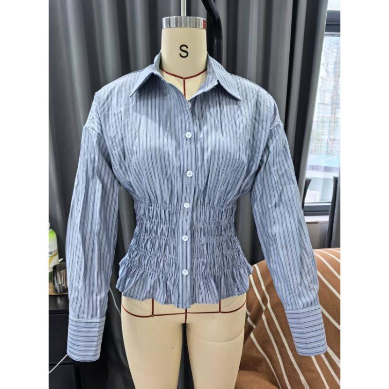 Women S Vintage Plaid Fitted Waist Long Sleeve Shirt
