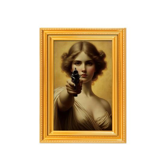 1/5Pcs Oil Painting Women Refrigerator Magnet 3D Wooden Frame Ladies Portraiture Fridge Magnet Home Kitchen Office Decoration
