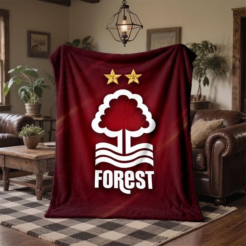 Coperta in Pile a Tema Nottingham Forest Morbida e Accogliente in Peluche per Camera da Letto Divano Viaggio