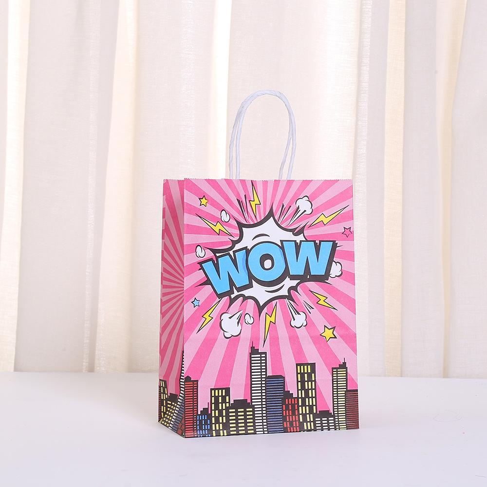 

StoBag comic superhero party gift wrapping bags for sweets boom wow zap treat packaging kids birthday return favor bags 12pcs&15x8x21cm