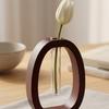Home Decoration Hydroponic Flower Vase Wooden Flower Holder Water Plant Tube Stand  Desktop Decor