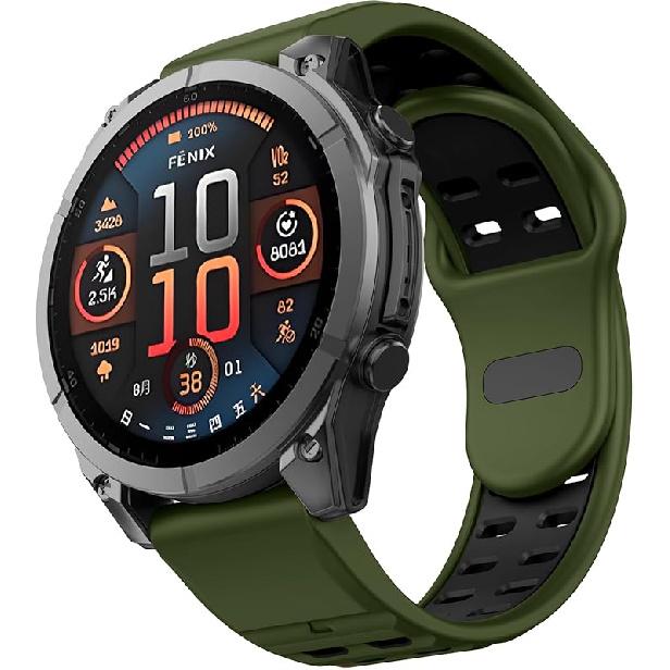 Compatible with Fenix 8 47mm/Fenix E/Fenix 7/6/5 Watch Band 22mm Easy-fit Silicone Soft Sport Band Replacment for Fenix 7 Pro/Fenix 6 Pro/Fenix 5 22MM