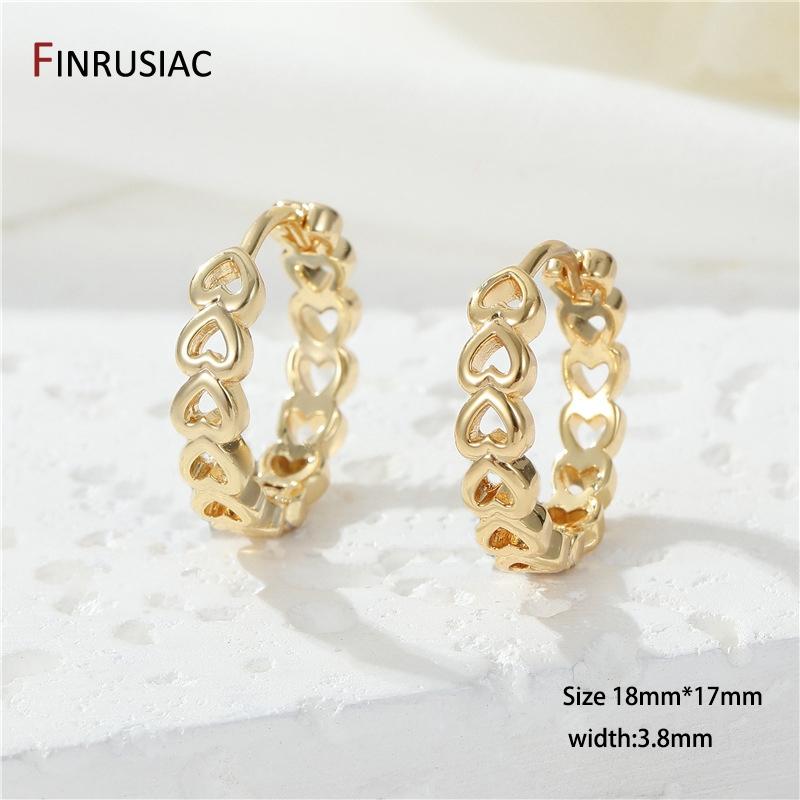 

FINRUSIAC 14K Gold Plated Brass Chunky Irregular Hoop Earrings For Women Hollow Geometric Twisted Drop Earrings Party Jewelry 1 Pair