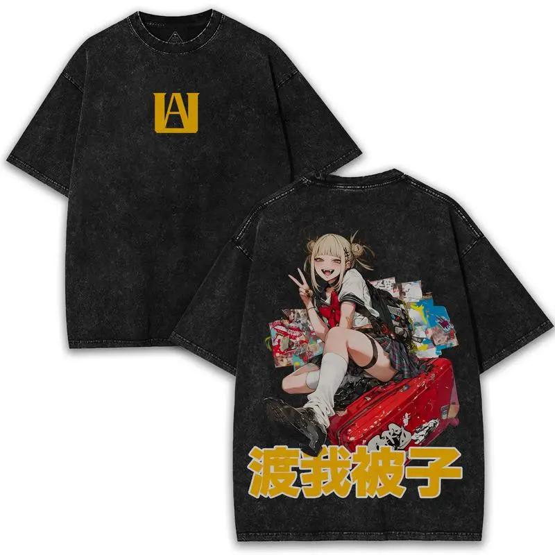 

All Might My Hero Academia Anime Tshirt Men Women Clothing Toga Himiko Yk Washed T Shirt Summer High Quality Cotton Tees Tops S