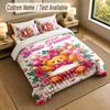 Bear Panda Theme Personalized 3Pcs Bedding Set Custom Text & Name 1 Sheet 2 Pillowcases Household Bedding 1pc