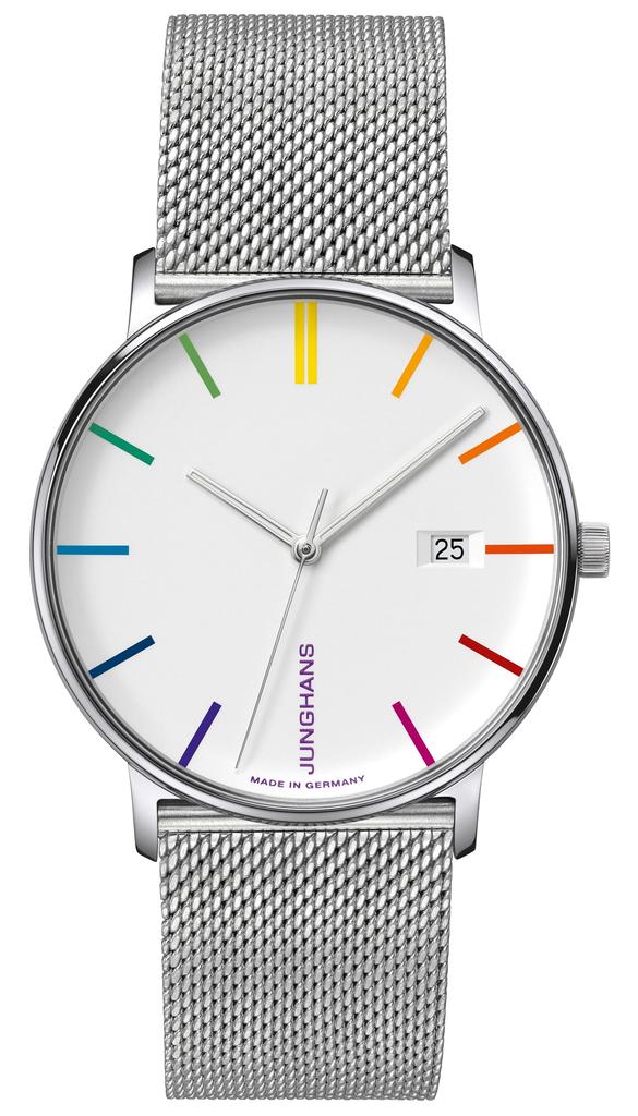 Junghans Form Quartz Automatic 41 4580 Silver Watch, 44, Men's,