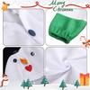 Çocuk Noel Kardan Adam Tulum Unisex Kardan Adam Cosplay Kostümü Kışlık Peluş Tek Parça Pijama Eldivenli ve Atkılı Erkek Kız Çocuklar İçin