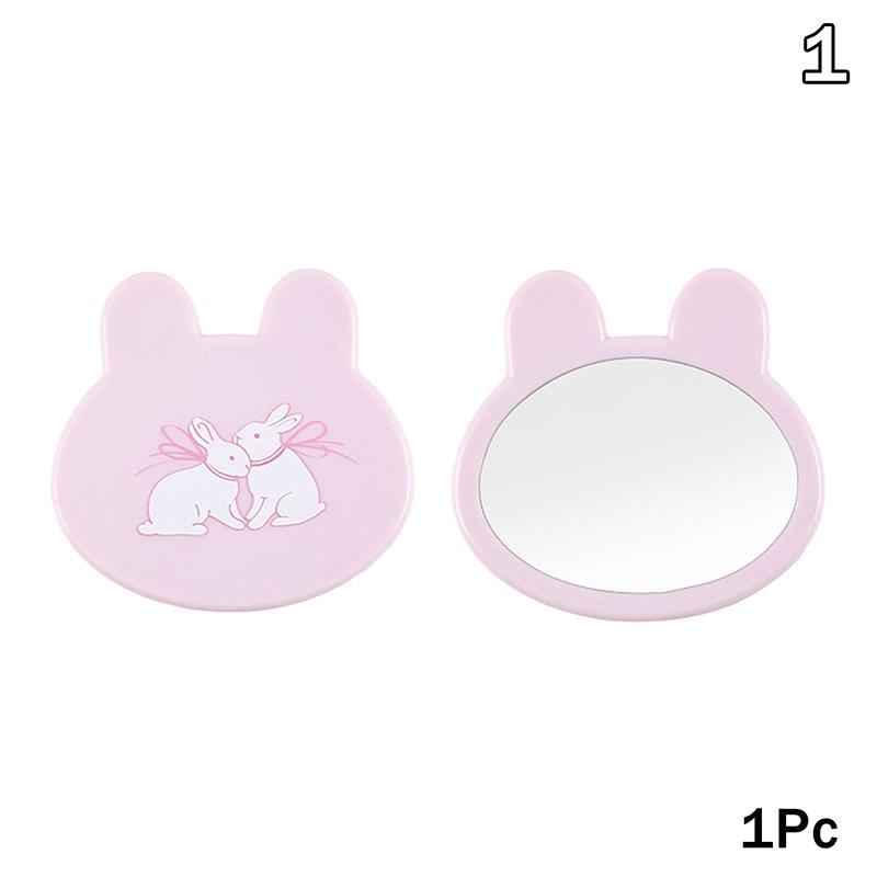 Portable Mini Cute Glass Cartoon Christmas Santa Claus Little Rabbit Mirror Easy Carry Pocket Makeup Mirror