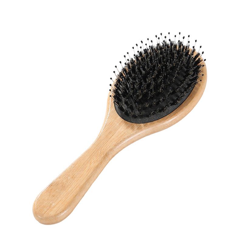 Nanzhu Pig Bristle Cushion Comb - Large Oval Scalp Massage Airbag Hairbrush