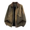 Men's leather jacket, new PU leather American vintage workwear, old money windsurfer motorcycle, simple street leather jacket for men