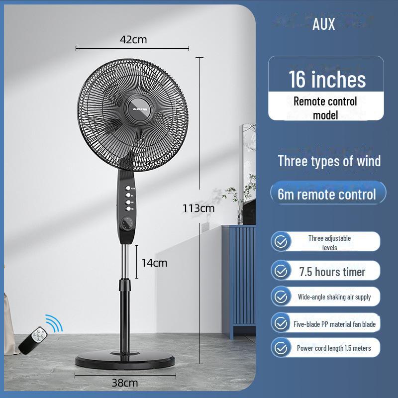 Remote Controlled Quiet Oscillating Floor Fan for Home or Office