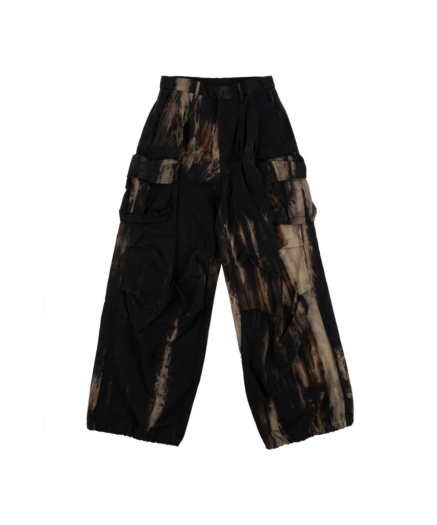 Pipeulobeudeowoldeu Tie-Dye Wide Jogger Pants_Bk