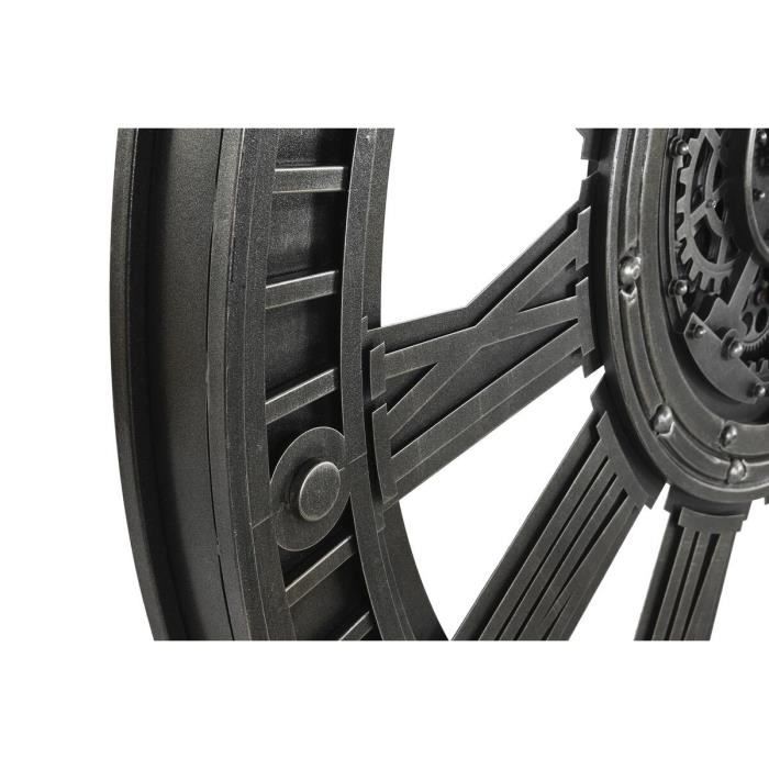 Horloge murale - Engrenages - Argenté - Fer - 117 x 117 cm