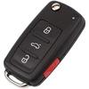 Uncut 3+1 Panic 4Buttons Folding Flip Remote Key Shell Cover Car Key Case Fob housing for VW GTI Jetta Eos Golf 2011-2016 P/N: NBG010180T,5K0837202A,