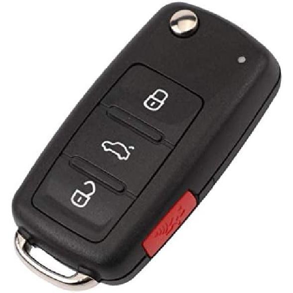 Uncut 3+1 Panic 4Buttons Folding Flip Remote Key Shell Cover Car Key Case Fob housing for VW GTI Jetta Eos Golf 2011-2016 P/N: NBG010180T,5K0837202A,