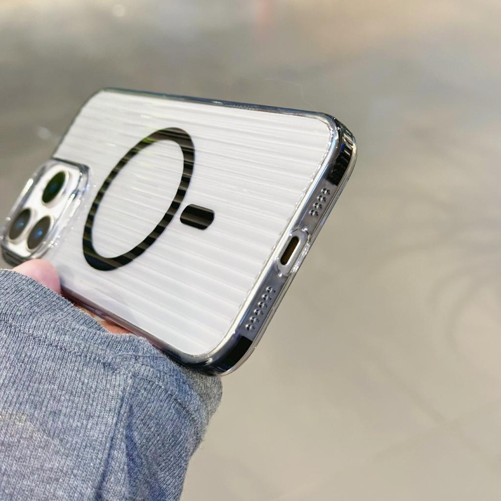 Anwendbar auf iPhone16proMax Wellpappe Kabellose Magnetische Saug Handyhülle Apple 15 Rutschfester Rand 14 Transparente Schutzhülle