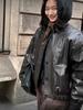 Lemaire Mood Oversized Leather Hood Jacket (Inspired)