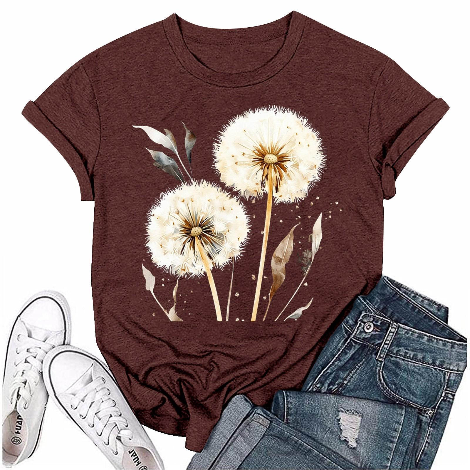 

Женская мода с принтом, круглым вырезом, коротким рукавом, футболка, пуловер, топ L