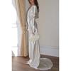 Women's Sexy Backless Mermaid Maxi Dress, Solid Color Round Neck Slim Fit Evening Gown for European American