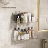 Punch-Free Wall-Mounted Bathroom Storage Shelf for Toiletries and Cosmetics