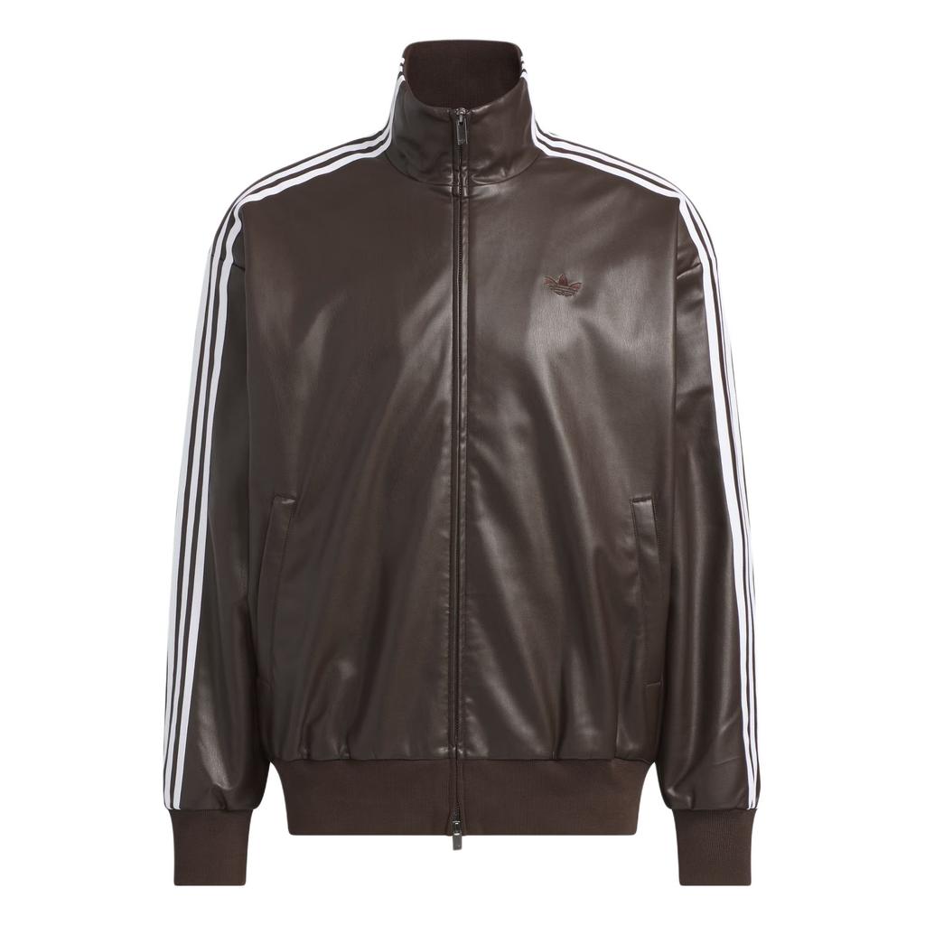 adidas Originals Faux Leather Loose Fit Jacket Unisex Black KQ5473