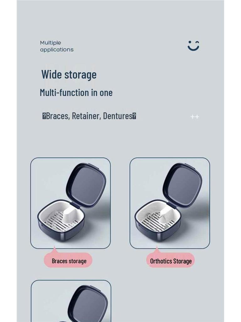 Compact Invisible Braces and Retainers Holder with Easy-Clean Sliding Cover