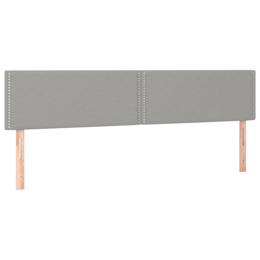Box Spring Bed with Mattress Light Grey 200 x 200 cm Fabric