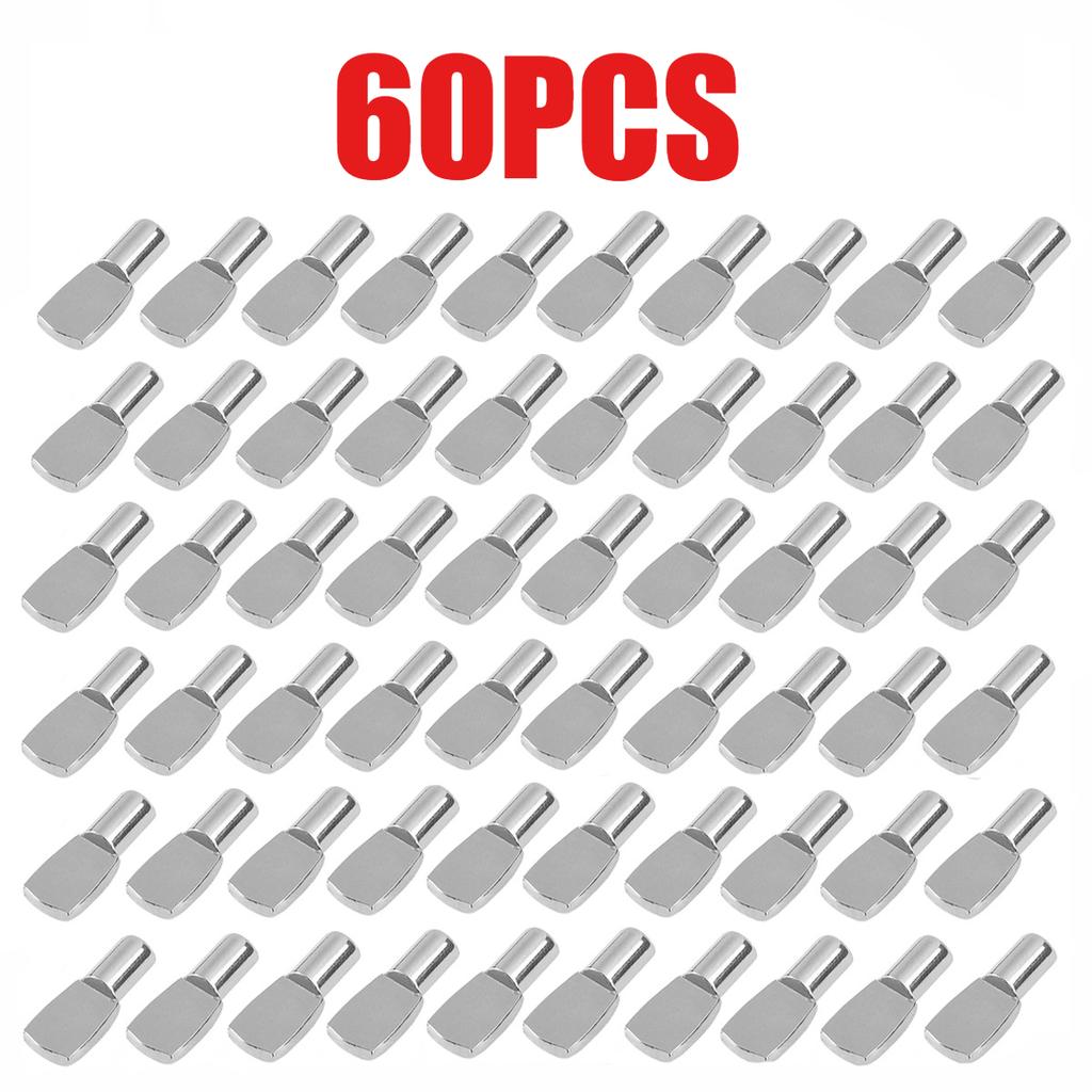 60PCS Shelf Cabinet Laminated Board Pin Glass Nickel Plated Pin Fixed Bracket Furniture Hardware Bracket Layer Board Bracket