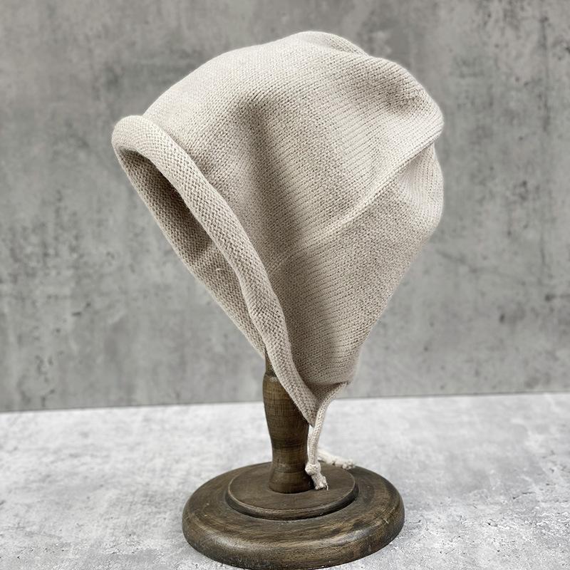 

Natural Loose Feeling, Huge Face, Small Soft Waxy Loose Hemming Stack Hat, Back Strap, Handsome Pullover, Knitted Wool Hat one size fits all, relaxed fit, high stretch