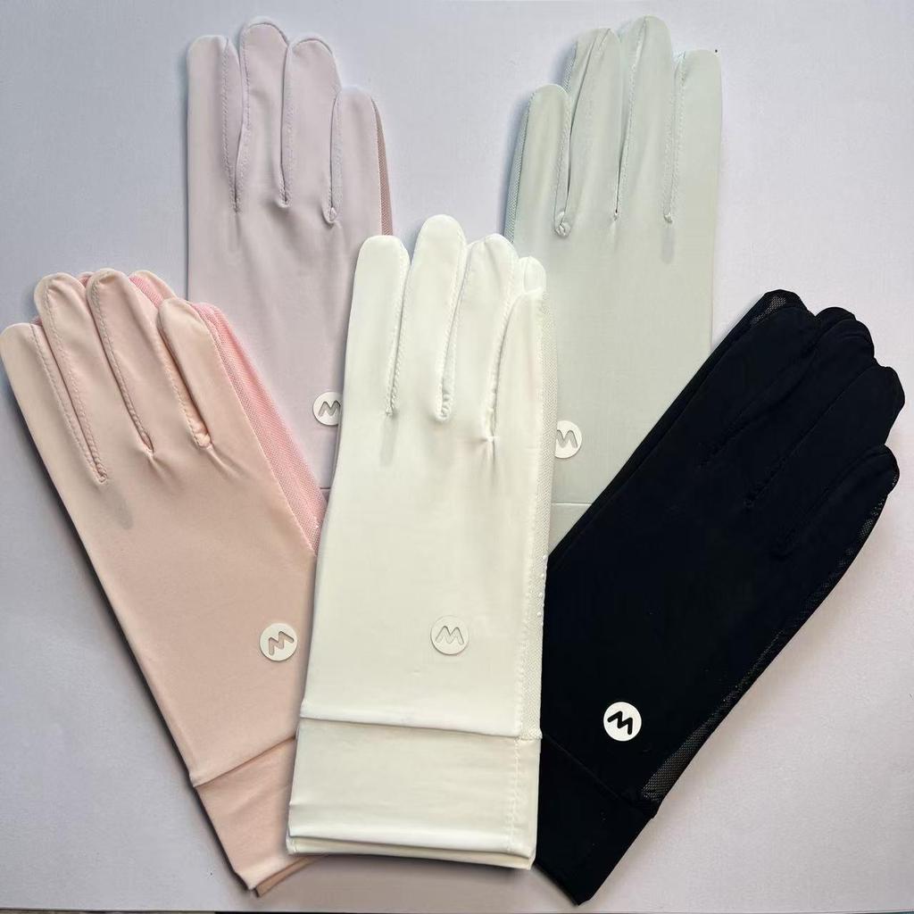 Damen Sommer-Handschuhe mit UV-Schutz, aus Eis-Seide, fingerlos, mit Klapp-Oberteil: Atmungsaktiv, Schweißabsorbierend, für Autofahren & Outdoor-Radfahren.