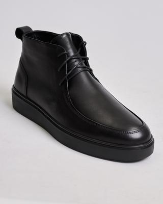 Buty męskie zimowe Davis 47475 42 czarne skórzane