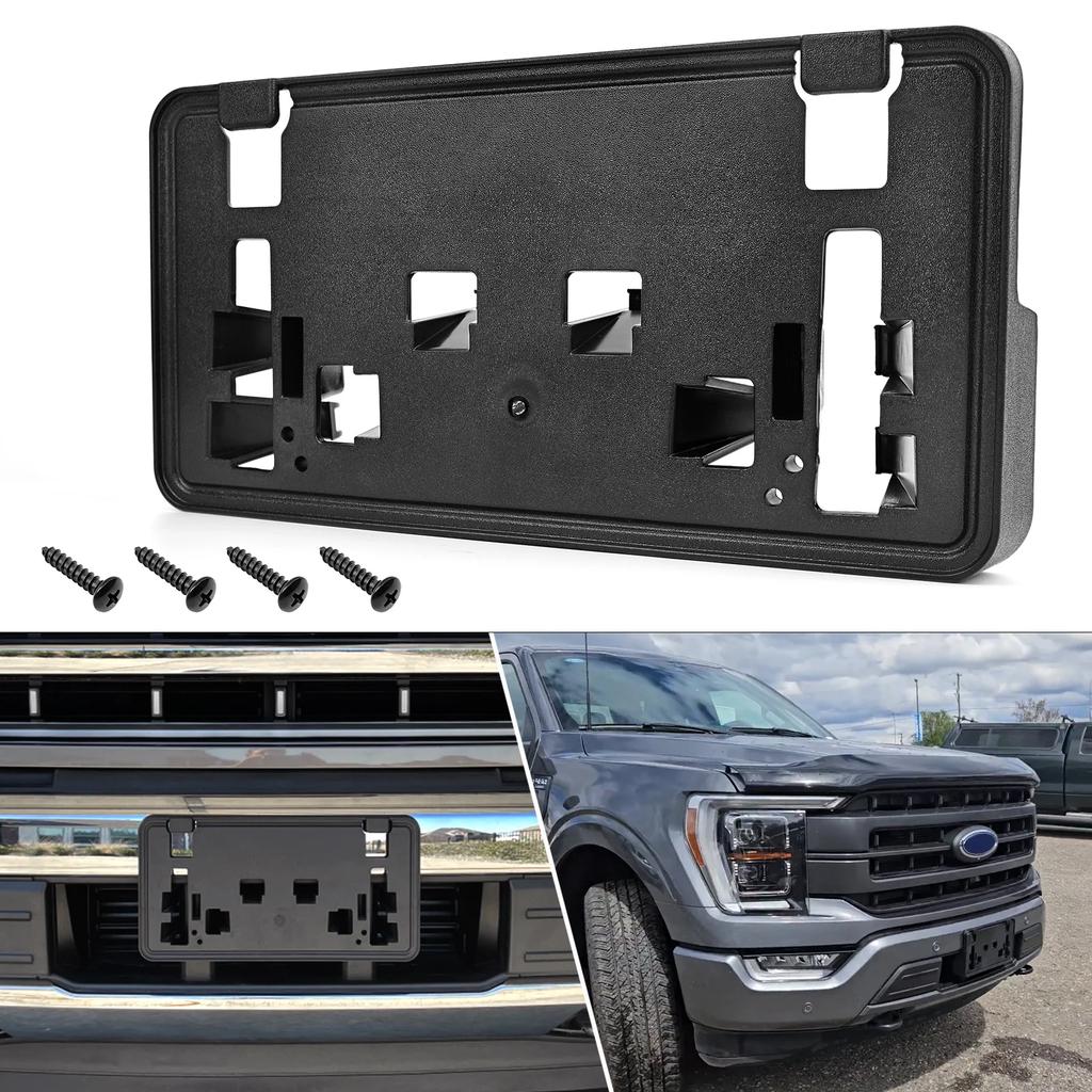 1PC Black Auto Front License Plate Frame For Ford F-150 (Except Raptor) 2.7l 3.0l 3.5l V6 Engines 2025 2025 2025 ML3Z-17A385-BB
