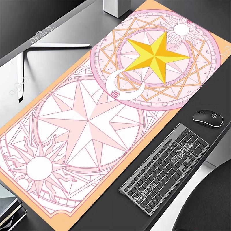Pink Cardcaptor Sakura Large Deskmat Kero Washable Pink Magic Wand Circel Mouse Pad Anime Rubber Playmat Cartoon G