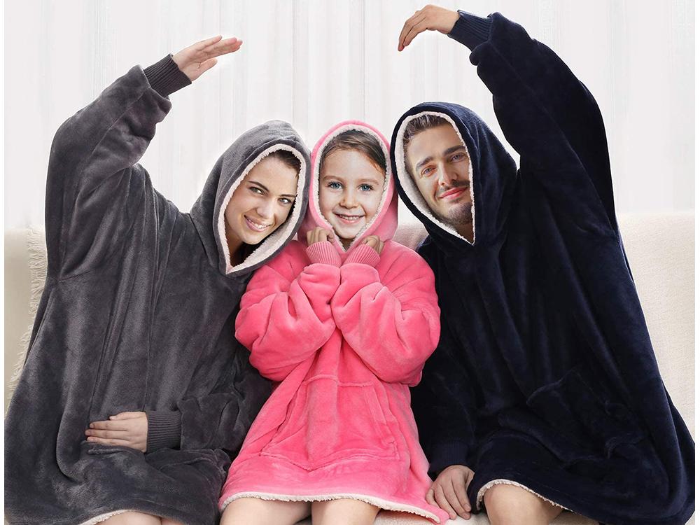 Dark Pink Hooded Blanket (30)