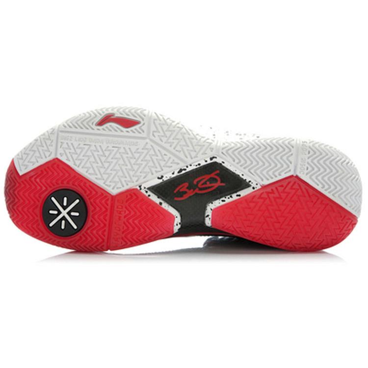 Li Ning WOW 3 Lightweight Anti Slip Mid top Basketball Shoes Men's Black Red White ABAJ013-2