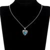 925 Sterling Silver Dolphin Blue Heart CZ Necklace Women Bride Wedding Clavicle Chain Necklaces Fancy Gift Statement JewelryGood product
