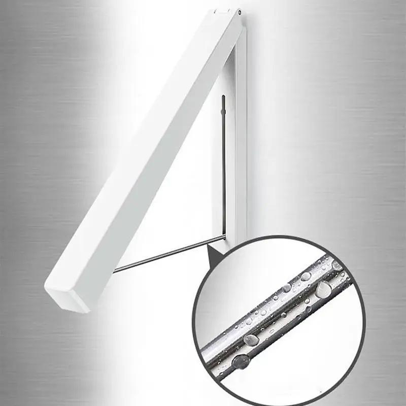 No-Drill Folding Telescopic Concealed Clothes Rack For Balconies Invisible Clothes Drying Rack