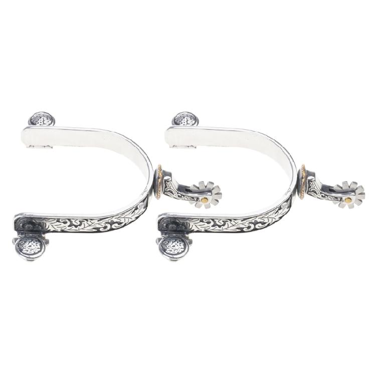 Exquisites Pattern Horse Boot Spur Decoration with Gear Western Cowboy Horse Spur Stainless Steel Horse Boot Spur 1