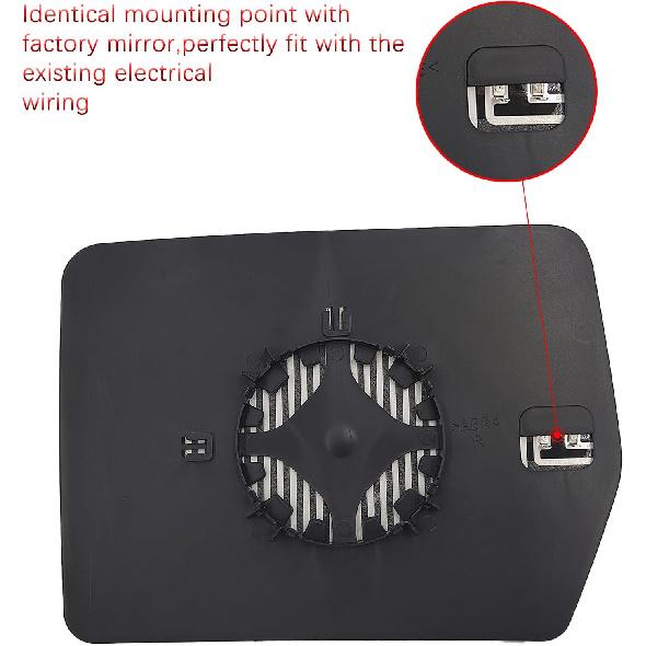 Passenger Right Side Heated Exterior Mirror Glass Replacement Compatible With Ford F150 2004 2005 2006 2007 2008 2009 2010 2011 2012 2013 2014