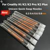 0.2/0.4/0.6/0.8mm Hotend Nozzle for Creality Hi, K2, K2Pro, K2 Plus 3D Printer Unicorn Nozzles K2 Pro/Combo 3D Printer Part