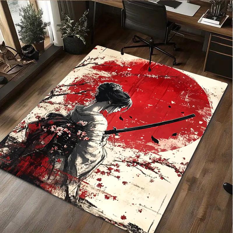 

Samurai Woman Print Rug - home decoration Carpet For Living Room Bedroom Flooring Computer Chair Area Rug 40x60cm( 15x23in )