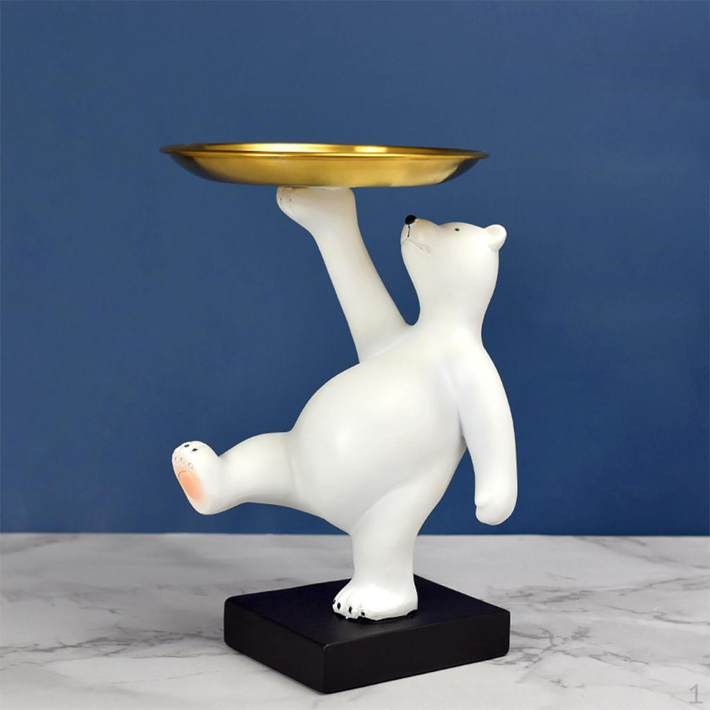 

Подставка для хранения медведя, симпатичные скульптуры животных, держатель для ключей из смолы, серьги, органайзер для стола Polar Bear