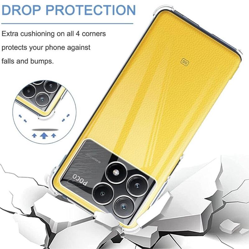 Transparent TPU Case for Xiaomi Poco X6 Pro X5 X4 NFC F5 F4 GT M5 M4 5G Protective Cover Shockproof Shell Bumper Coque Fundas
