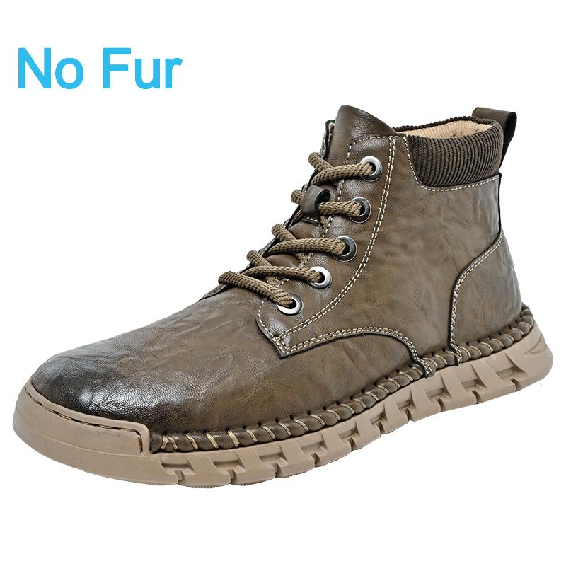 

Fashion Winter Retro Style Boots High Quality Men Casual Leather Thick Bottom Comfy Business Dress Shoes Lace-up Male Ankle Boots 46