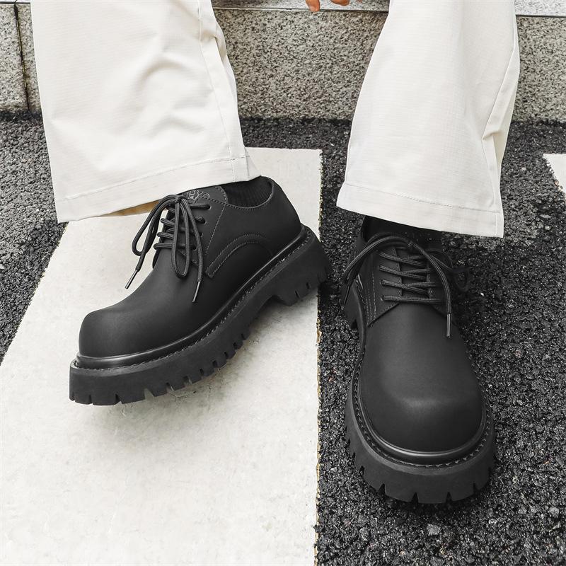 

Round head inner height increase British casual low-top men s youth tooling trend Korean version of business anti-skid 32057-J 44 жовтий