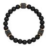 Fashion Personality Geometry Square Volcanic Stone Bead Obsidian Bead Energy Bracelets for Men Women Couple Jewelry Accessories