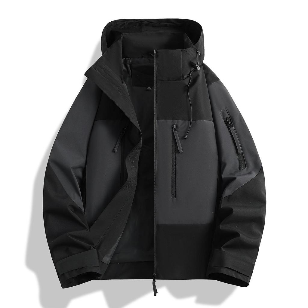 New Women's Windproof Waterproof Hooded Jacket for Mountaineering - Breathable, Wear-Resistant, and Loose-Fit 