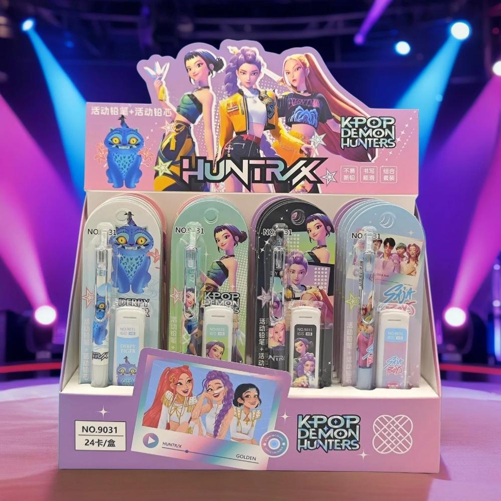 2026 Latest Popular KOREAN POP Demon Hunters Girls Mechanical Pencil Kit Animation Design rumi Clicky Pencils for Students School Office Supplies