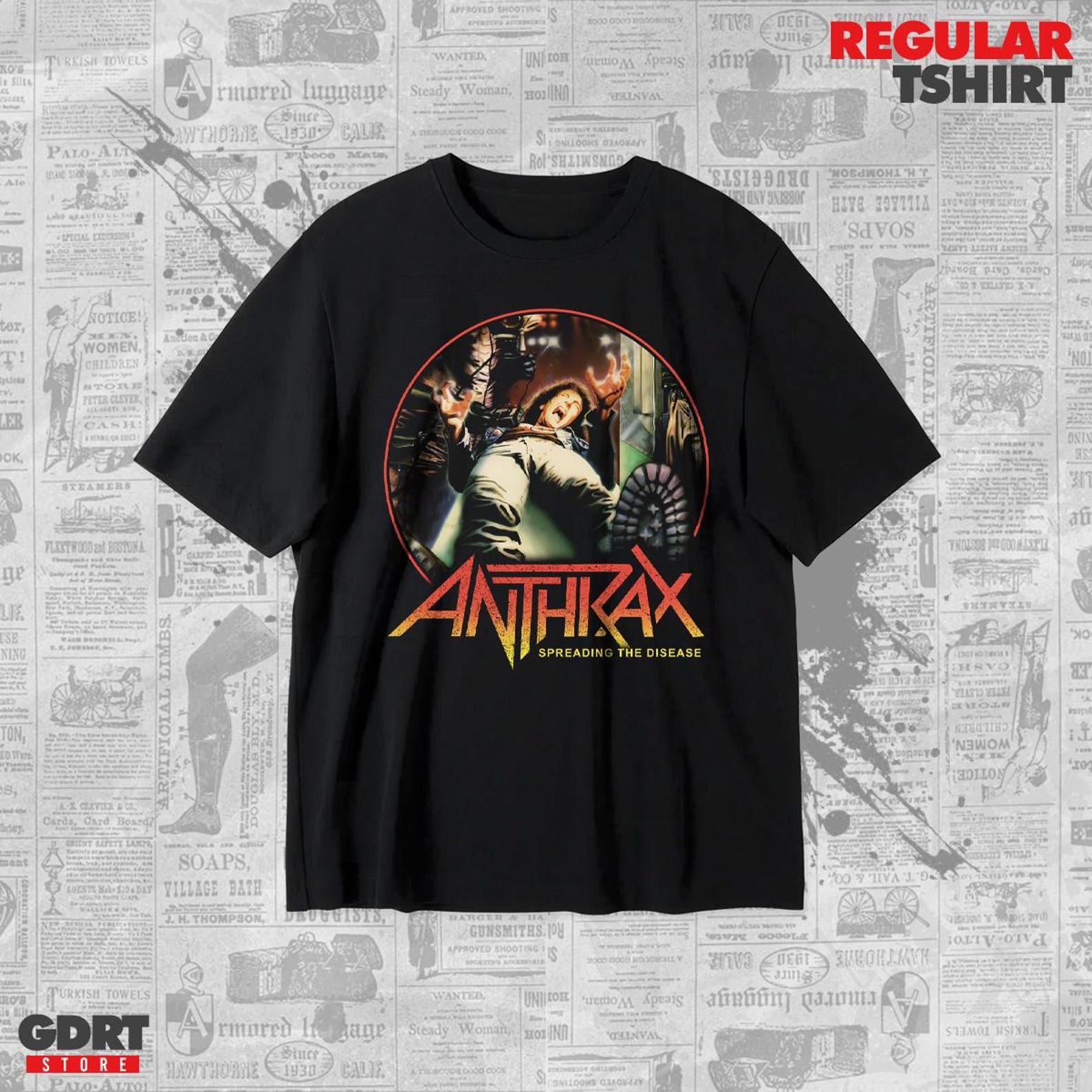 Anthrax T shirt - Spreading the Disease - Unisex Heavy Shirt XL